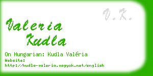 valeria kudla business card
